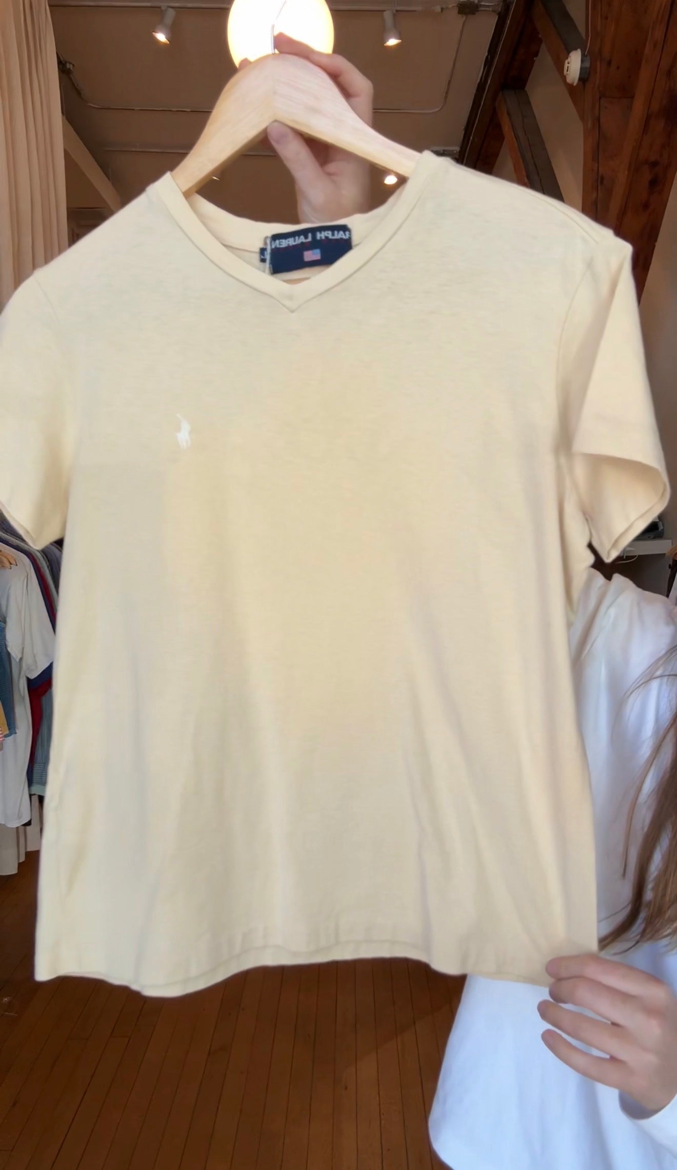 Vintage yellow 100% cotton t-shirt by Ralph Lauren Polo Sport (1990s)