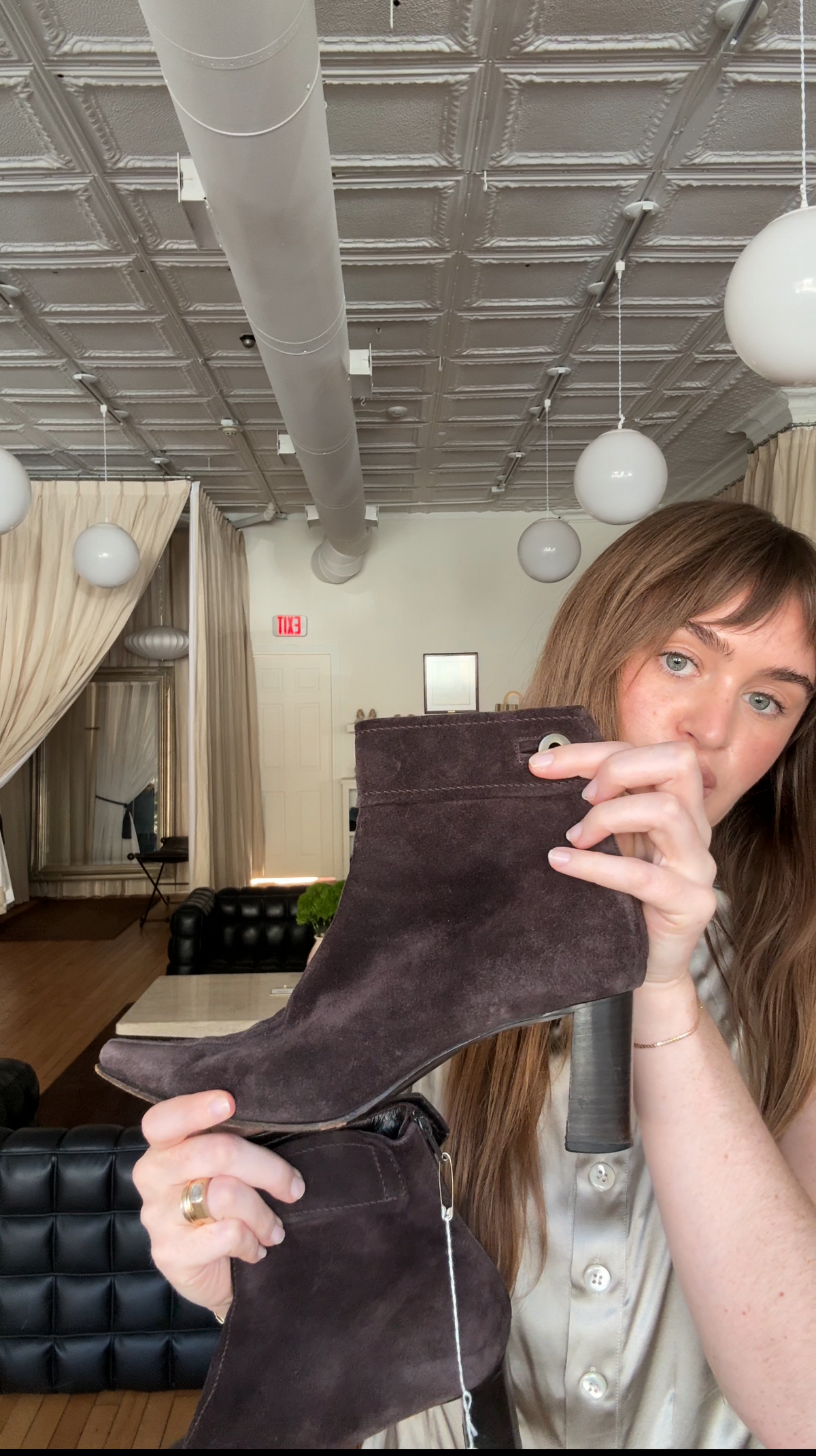 Vintage brown suede leather ankle boots by Miu Miu (37) (1990s)