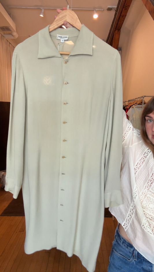Vintage tan sheer button-up dress/duster by Giorgio Armani Le Collezioni (10)